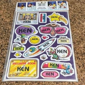 Vintage “KEN” stickers. Super fun, old school.